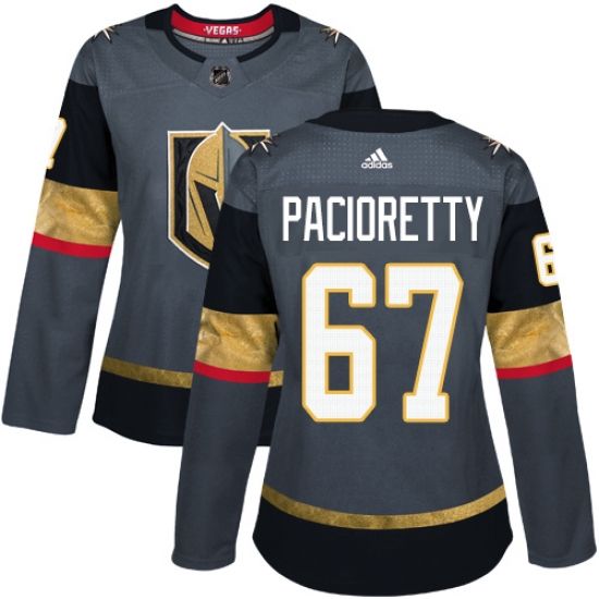 Women's Adidas Vegas Golden Knights 67 Max Pacioretty Authentic Gray Home NHL Jersey