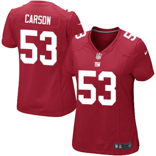 Women's Nike New York Giants 53 Harry Carson Game Red Alternate NFL Jersey