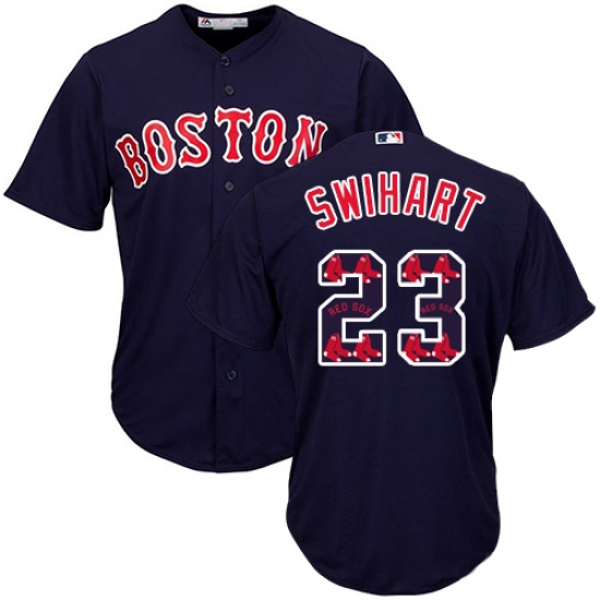 Men's Majestic Boston Red Sox 23 Blake Swihart Authentic Navy Blue Team Logo Fashion Cool Base MLB Jersey