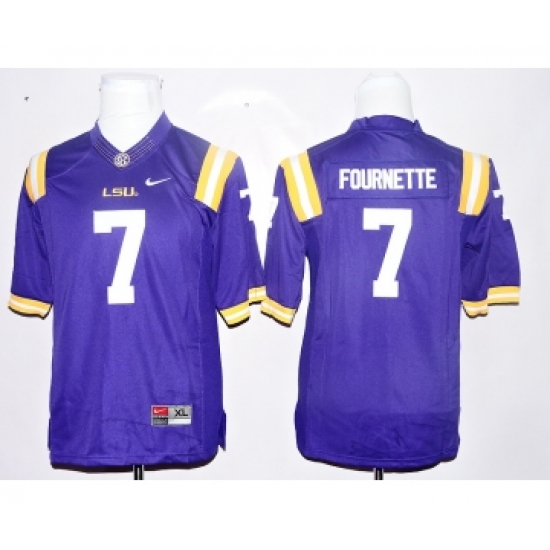 LSU Tigers 7 Leonard Fournette Purple Youth College Jersey