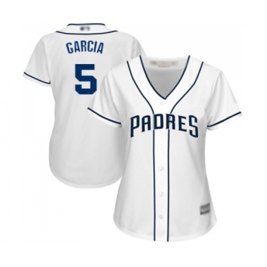 Women's San Diego Padres 5 Greg Garcia Replica White Home Cool Base Baseball Jersey