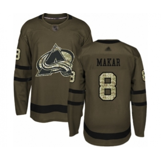 Men's Colorado Avalanche 8 Cale Makar Authentic Green Salute to Service Hockey Jersey