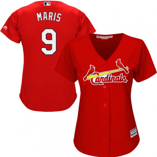 Women's Majestic St. Louis Cardinals 9 Roger Maris Authentic Red Alternate Cool Base MLB Jersey