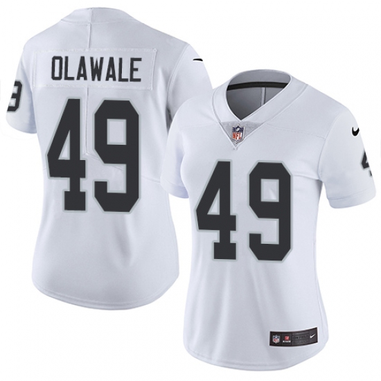 Women's Nike Oakland Raiders 49 Jamize Olawale White Vapor Untouchable Limited Player NFL Jersey
