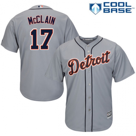 Youth Majestic Detroit Tigers 17 Denny McLain Authentic Grey Road Cool Base MLB Jersey