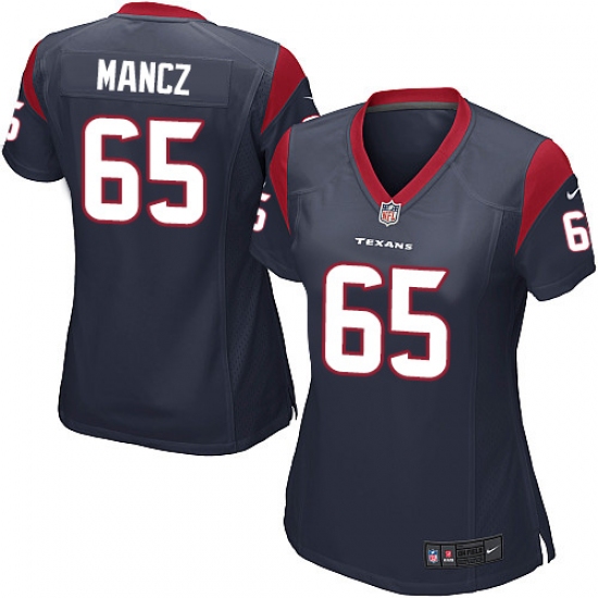 Women's Nike Houston Texans 65 Greg Mancz Game Navy Blue Team Color NFL Jersey