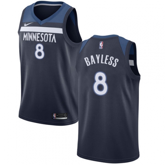 Men's Nike Minnesota Timberwolves 8 Jerryd Bayless Swingman Navy Blue NBA Jersey - Icon Edition