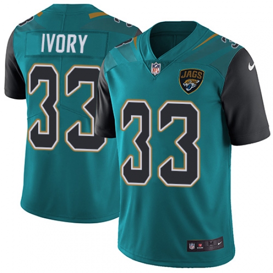 Men's Nike Jacksonville Jaguars 33 Chris Ivory Teal Green Team Color Vapor Untouchable Limited Player NFL Jersey