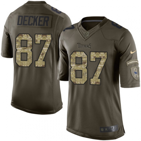 Men's Nike Tennessee Titans 87 Eric Decker Elite Green Salute to Service NFL Jersey