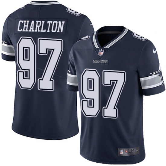 Men's Nike Dallas Cowboys 97 Taco Charlton Navy Blue Team Color Vapor Untouchable Limited Player NFL Jersey