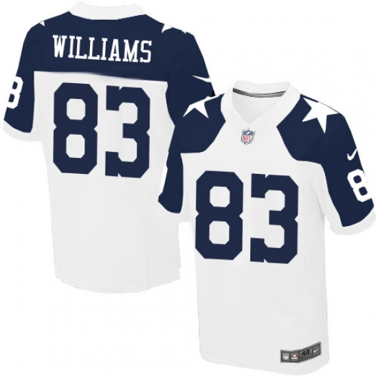 Men's Nike Dallas Cowboys 83 Terrance Williams Elite White Throwback Alternate NFL Jersey