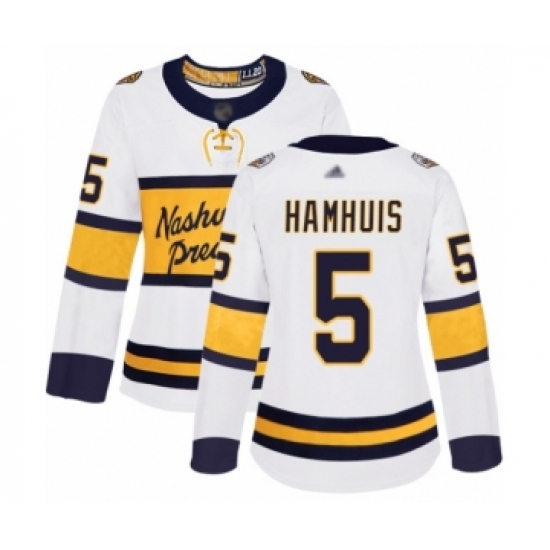 Women's Nashville Predators 5 Dan Hamhuis Authentic White 2020 Winter Classic Hockey Jersey