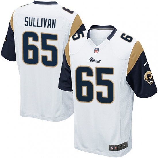 Men's Nike Los Angeles Rams 65 John Sullivan Game White NFL Jersey