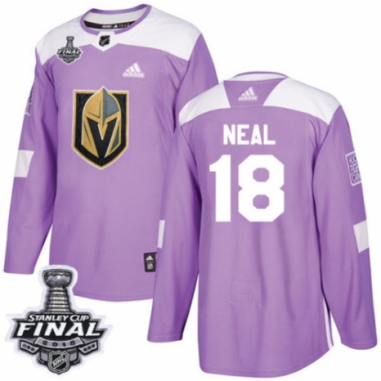 Youth Adidas Vegas Golden Knights 18 James Neal Authentic Purple Fights Cancer Practice 2018 Stanley Cup Final NHL Jersey