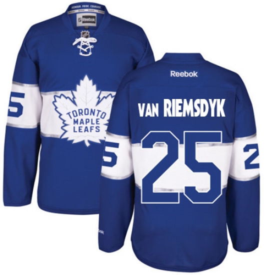 Men's Reebok Toronto Maple Leafs 25 James Van Riemsdyk Premier Royal Blue 2017 Centennial Classic NHL Jersey