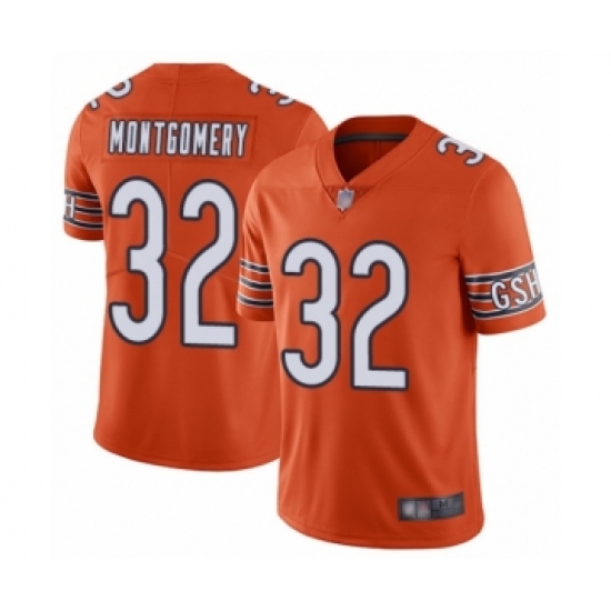 Youth Chicago Bears 32 David Montgomery Orange Alternate Vapor Untouchable Limited Player Football Jersey