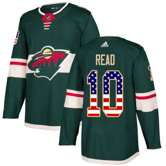 Youth Adidas Minnesota Wild 10 Matt Read Authentic Green USA Flag Fashion NHL Jersey