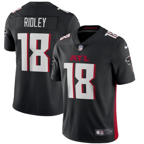 Men's Atlanta Falcons 18 Calvin Ridley Nike Black Vapor Limited Jersey