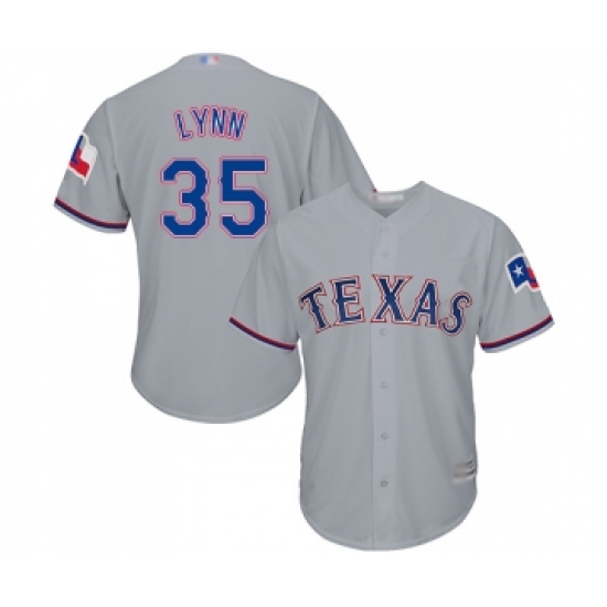 Youth Texas Rangers 35 Lance Lynn Replica Grey Road Cool Base Baseball Jersey