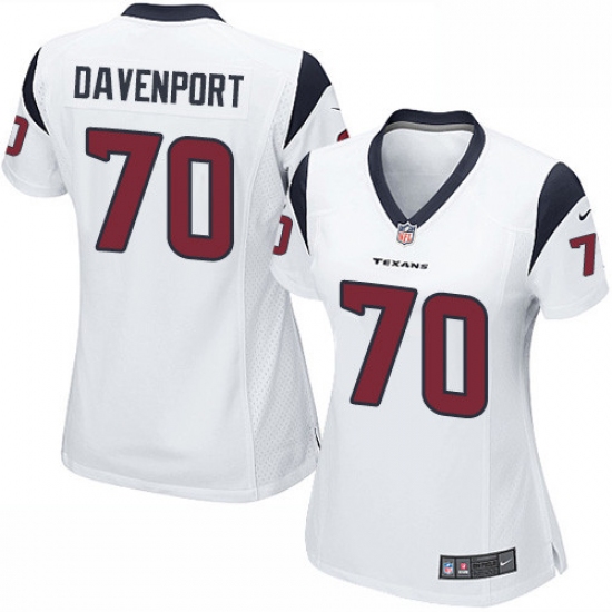 Women's Nike Houston Texans 70 Julien Davenport Game White NFL Jersey