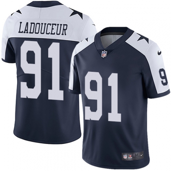 Youth Nike Dallas Cowboys 91 L. P. Ladouceur Navy Blue Throwback Alternate Vapor Untouchable Limited Player NFL Jersey