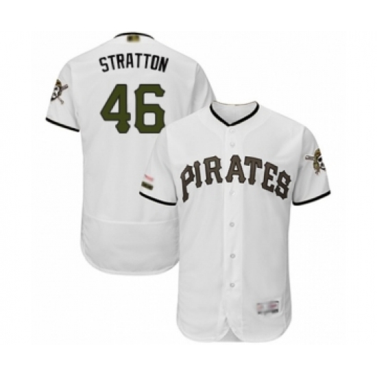 Men's Pittsburgh Pirates 46 Chris Stratton White Alternate Authentic Collection Flex Base Baseball Player Jersey