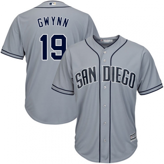 Men's Majestic San Diego Padres 19 Tony Gwynn Authentic Grey Road Cool Base MLB Jersey