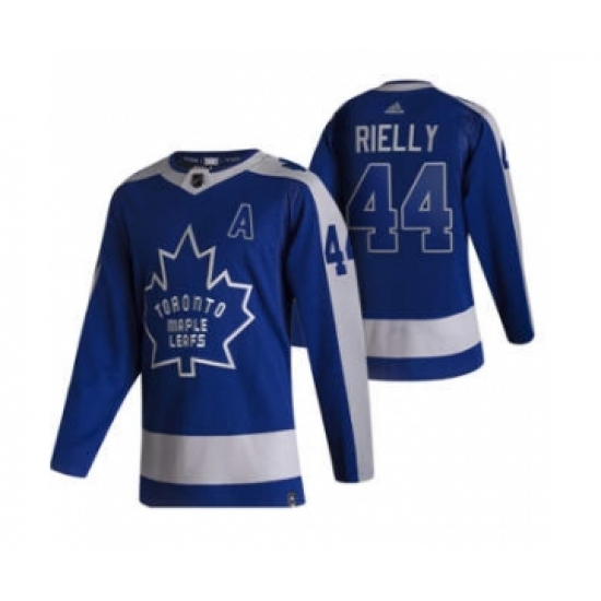 Men's Toronto Maple Leafs 44 Morgan Rielly Blue 2020-21 Reverse Retro Alternate Hockey Jersey