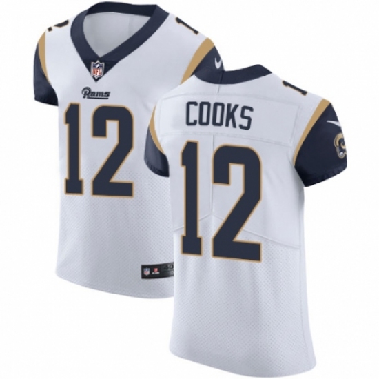 Men's Nike Los Angeles Rams 12 Brandin Cooks White Vapor Untouchable Elite Player NFL Jersey