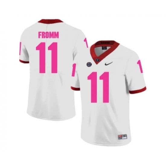 Georgia Bulldogs 11 Jake Fromm White 2018 Breast Cancer Awareness College Football Jersey