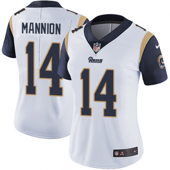 Women's Nike Los Angeles Rams 14 Sean Mannion Elite White NFL Jersey