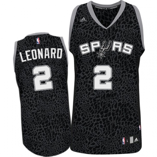 Men's Adidas San Antonio Spurs 2 Kawhi Leonard Authentic Black Crazy Light NBA Jersey