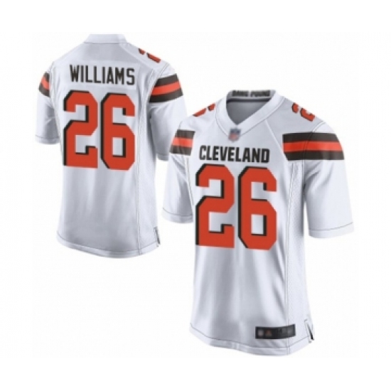 Men's Cleveland Browns 26 Greedy Williams Game White Football Jersey