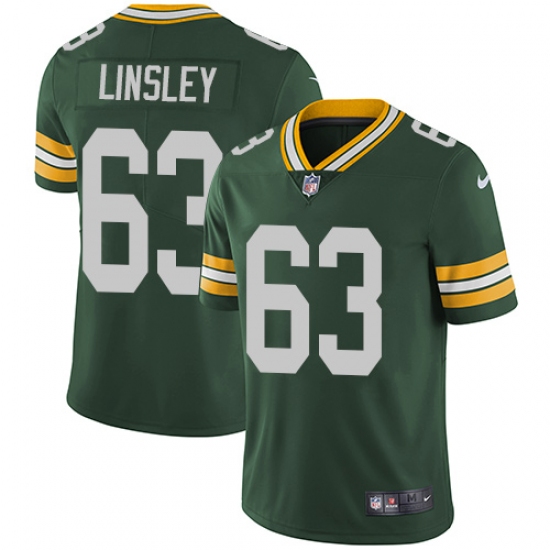 Youth Nike Green Bay Packers 63 Corey Linsley Green Team Color Vapor Untouchable Limited Player NFL Jersey
