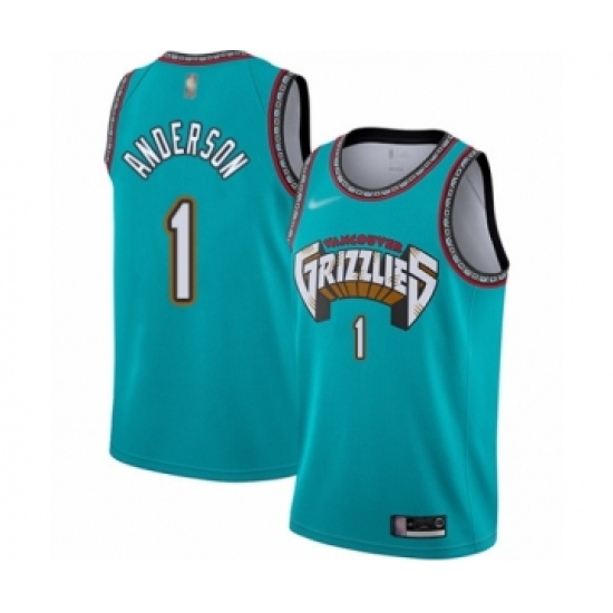 Youth Memphis Grizzlies 1 Kyle Anderson Swingman Green Hardwood Classic Basketball Jersey