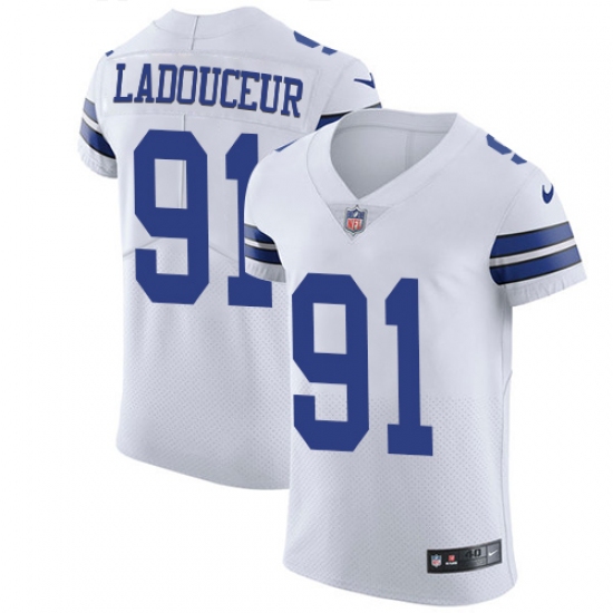 Men's Nike Dallas Cowboys 91 L. P. Ladouceur Elite White NFL Jersey