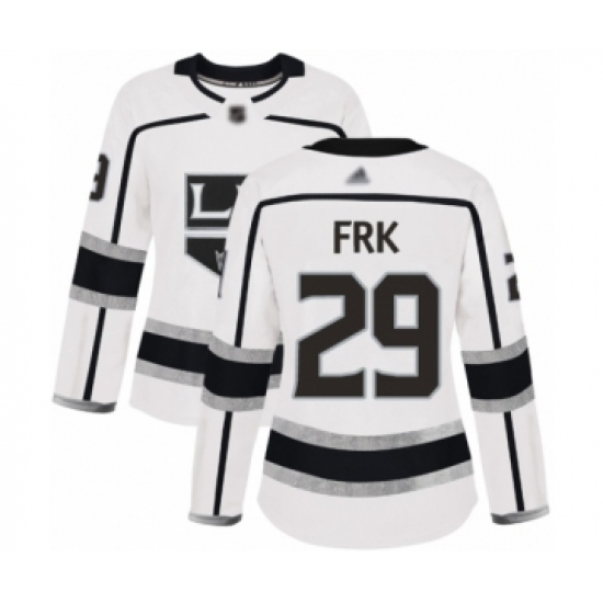 Women's Los Angeles Kings 29 Martin Frk Authentic White Away Hockey Jersey