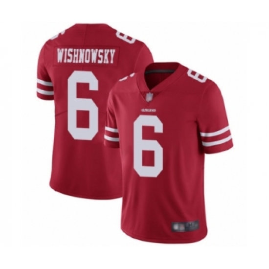 Men's San Francisco 49ers 6 Mitch Wishnowsky Red Team Color Vapor Untouchable Limited Player Football Jersey