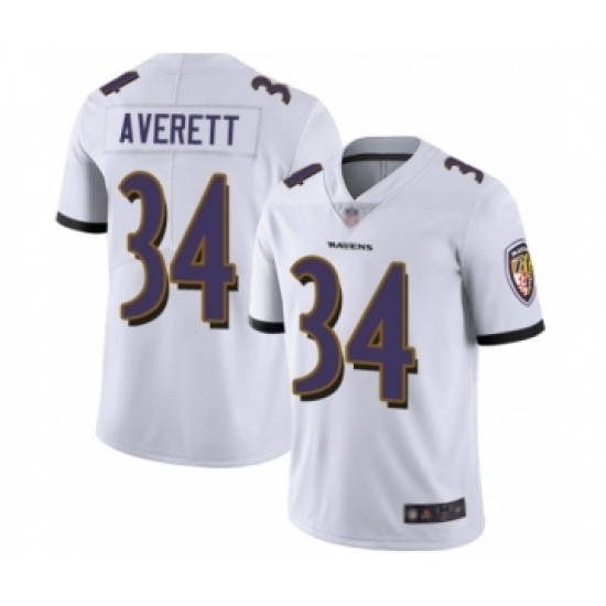 Youth Baltimore Ravens 34 Anthony Averett White Vapor Untouchable Limited Player Football Jersey