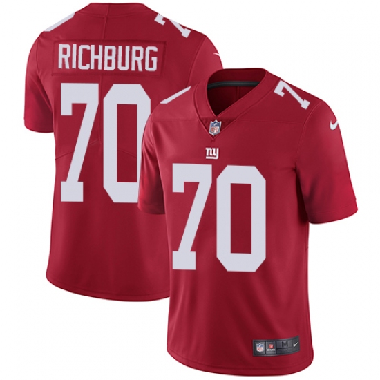 Men's Nike New York Giants 70 Weston Richburg Red Alternate Vapor Untouchable Limited Player NFL Jersey
