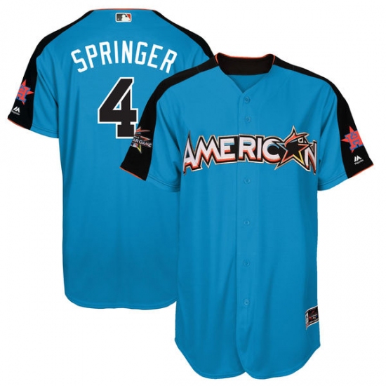 Men's Majestic Houston Astros 4 George Springer Authentic Blue American League 2017 MLB All-Star MLB Jersey