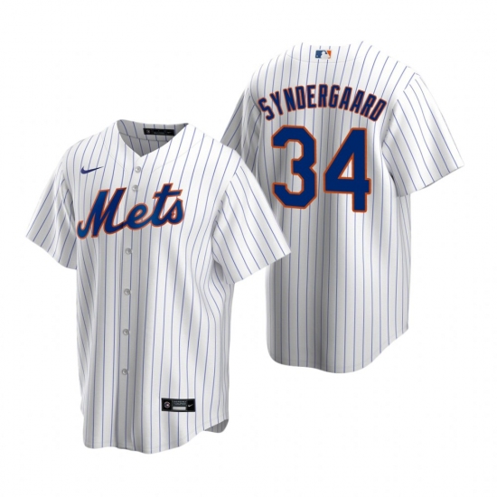 Men's Nike New York Mets 34 Noah Syndergaard White 2020 Home Stitched Baseball Jersey