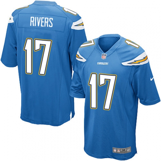 Men's Nike Los Angeles Chargers 17 Philip Rivers Game Electric Blue Alternate NFL Jersey