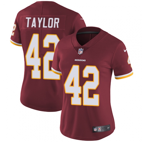 Women's Nike Washington Redskins 42 Charley Taylor Burgundy Red Team Color Vapor Untouchable Limited Player NFL Jersey