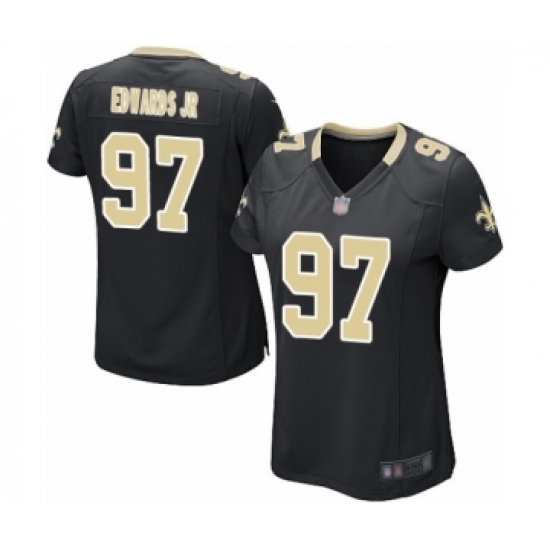 Women's New Orleans Saints 97 Mario Edwards Jr Game Black Team Color Football Jersey