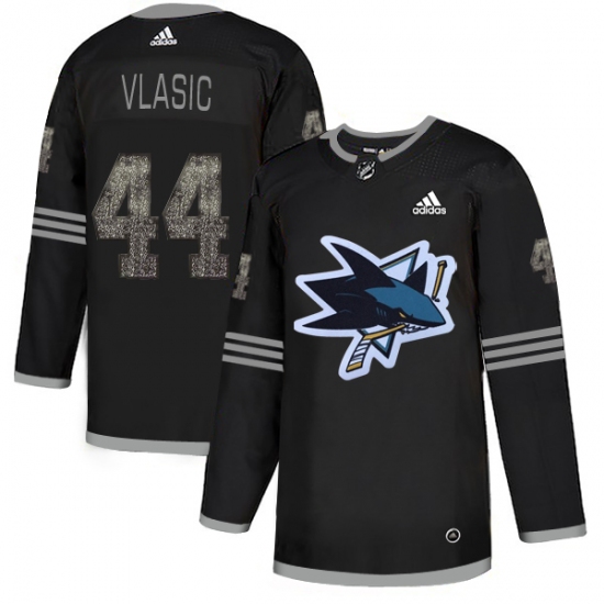 Men's Adidas San Jose Sharks 44 Marc-Edouard Vlasic Black Authentic Classic Stitched NHL Jersey