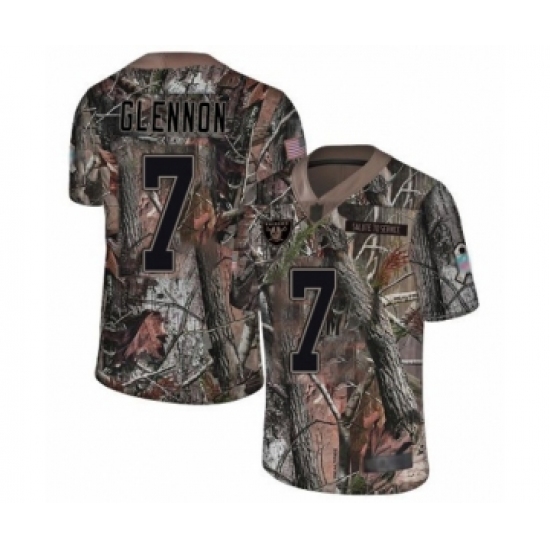 Men's Oakland Raiders 7 Mike Glennon Limited Camo Rush Realtree Football Jersey