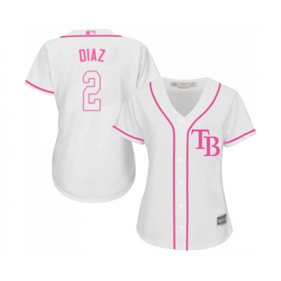 Women's Tampa Bay Rays 2 Yandy Diaz Replica White Fashion Cool Base Baseball Jersey