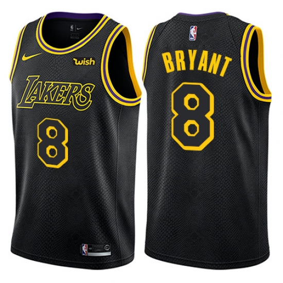 Youth Nike Los Angeles Lakers 8 Kobe Bryant Swingman Black NBA Jersey - City Edition