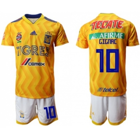 Tigres 10 Gignac Home Soccer Club Jersey